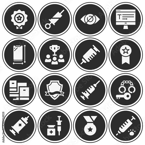 16 pack of immunity  filled web icons set