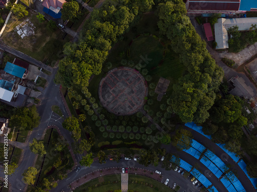 top down aerial view of beautiful Kuching Park photo