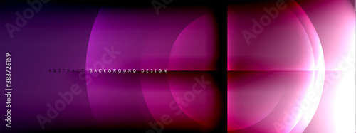Vector abstract background - circle and cross on fluid gradient with shadows and light effects. Techno or business shiny design templates for text