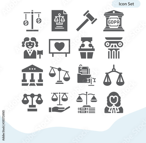 Simple set of principle related filled icons.