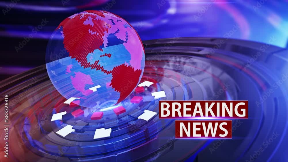 digital world breaking news Studio Background for news report and