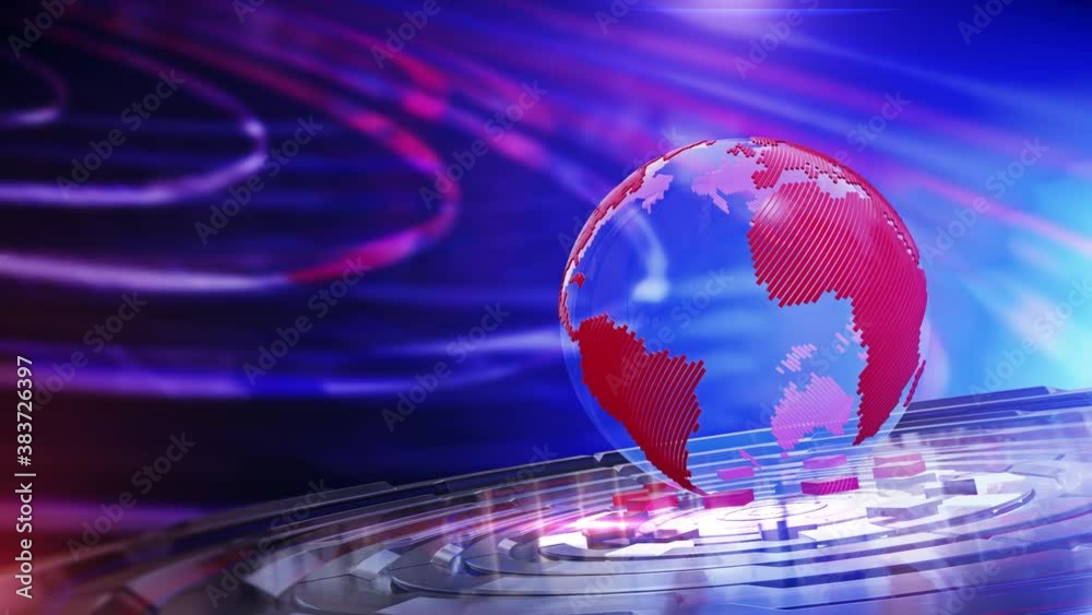 3D World News Background, digital world breaking news Studio Background