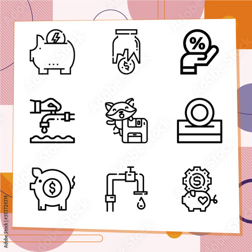 Simple set of 9 icons related to lives