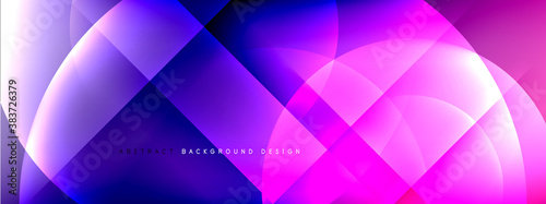 Vector abstract background - circle and cross on fluid gradient with shadows and light effects. Techno or business shiny design templates for text