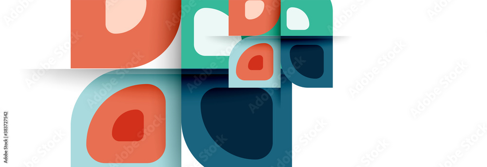 Set of vector modern geometric abstract backgrounds with repeating abstract round shapes patterns and shadow effects Set of vector modern geometric abstract backgrounds with repeating abstract round shapes patterns and shadow effects