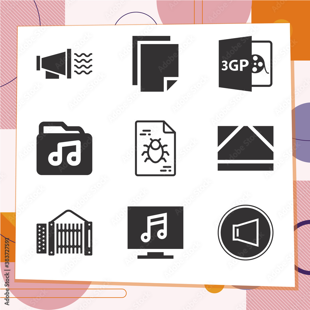 Simple set of 9 icons related to march Simple set of 9 icons related to march