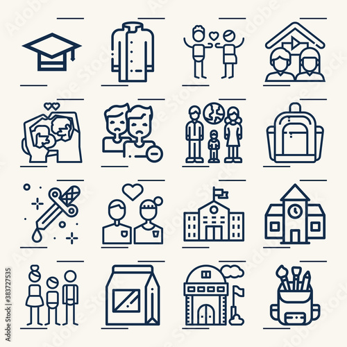Simple set of children related lineal icons.