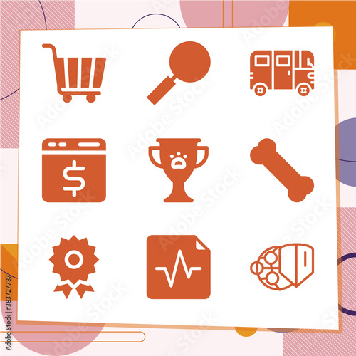Simple set of 9 icons related to exclusive