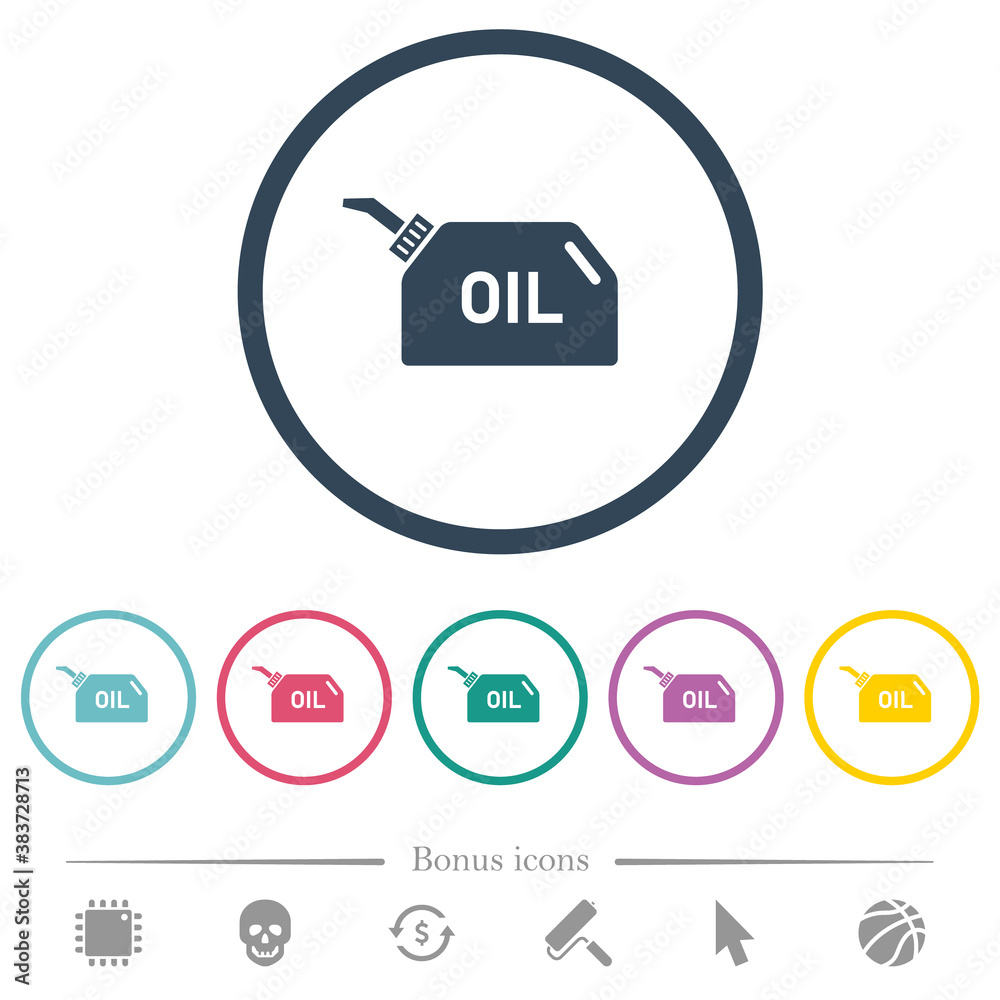 Oiler flat color icons in round outlines Oiler flat color icons in round outlines