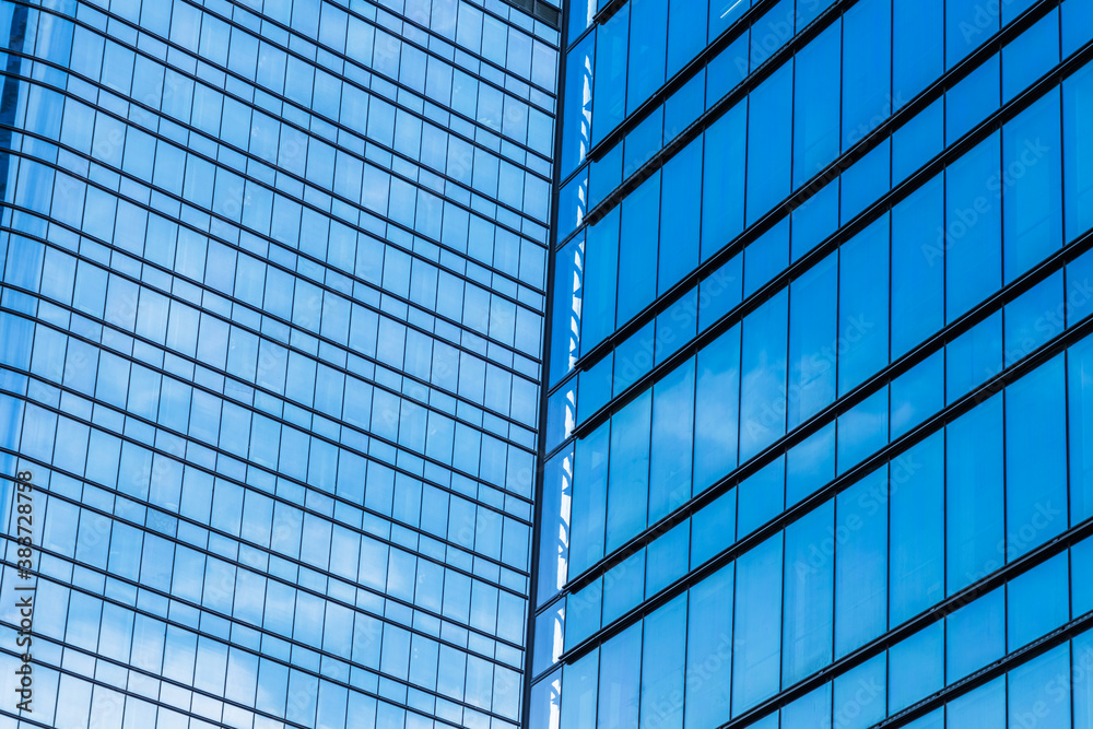 Modern architecture tone close Up in blue tone. Modern architecture tone close Up in blue tone.