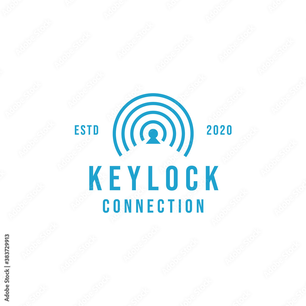Key lock Logo design Vector
