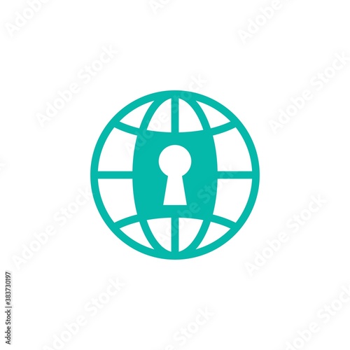 Earth protection security logo design illustration symbol vector template