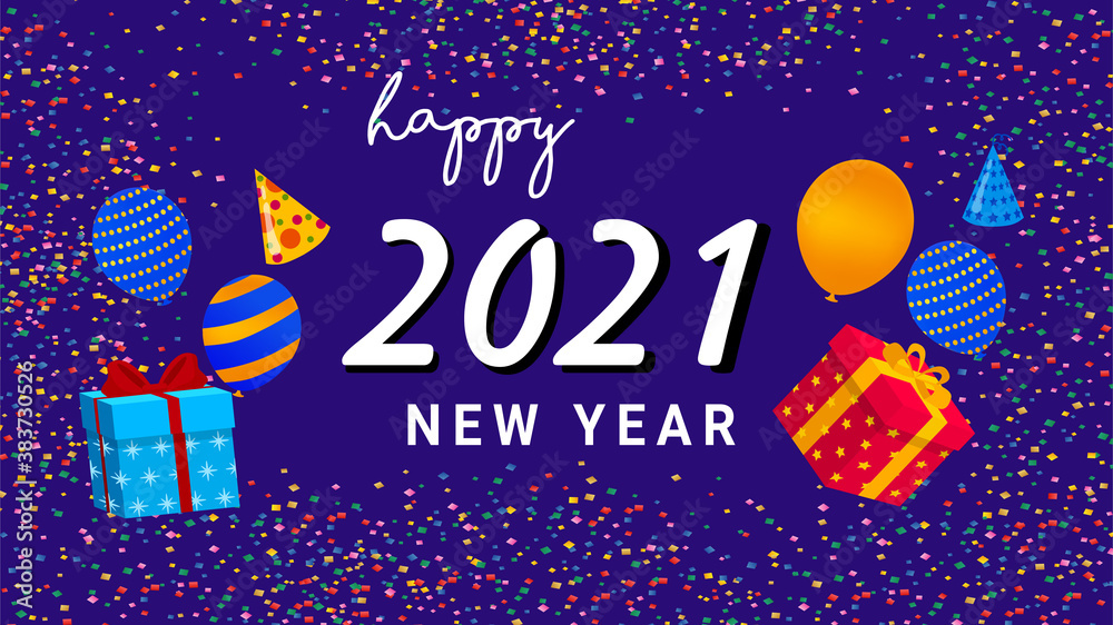 Obraz happy new year 2021, background illustration