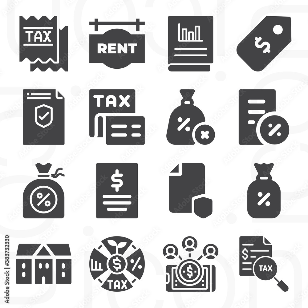 16 pack of payable  filled web icons set