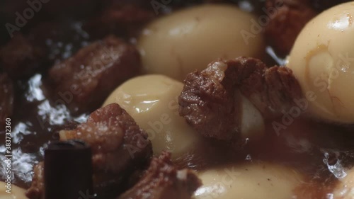 Pork and Boiled Eggs in Sweet Brown Sauce in Zoom View