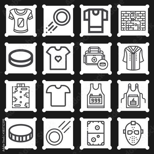 16 pack of jersey  lineal web icons set