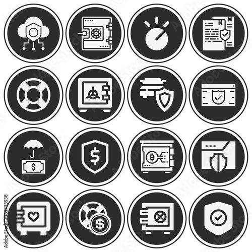 16 pack of harmless  filled web icons set