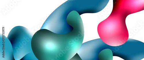 Bubbles abstract background. Liquid splashes on white vector template
