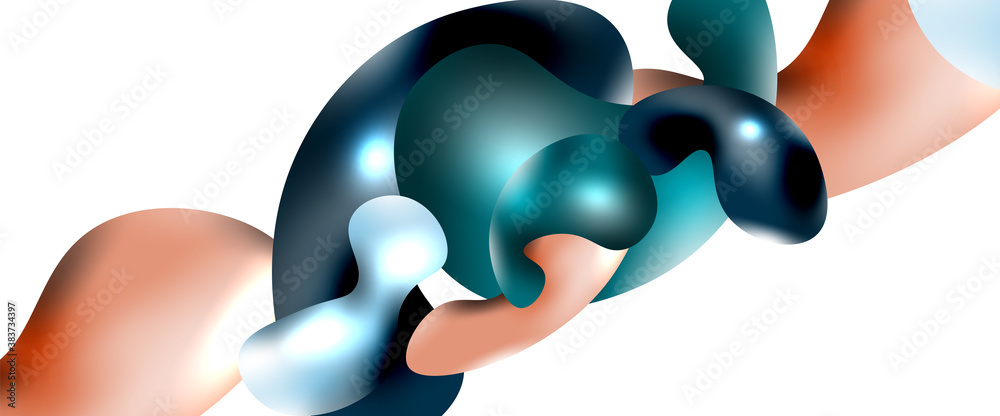 Bubbles abstract background. Liquid splashes on white vector template Bubbles abstract background. Liquid splashes on white vector template