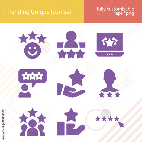Simple set of classification related filled icons.