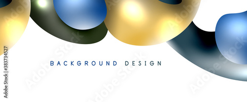 Bubbles abstract background. Liquid splashes on white vector template