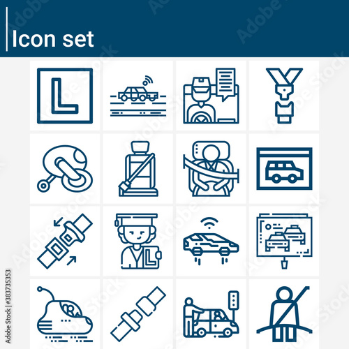 Simple set of drivers related lineal icons.