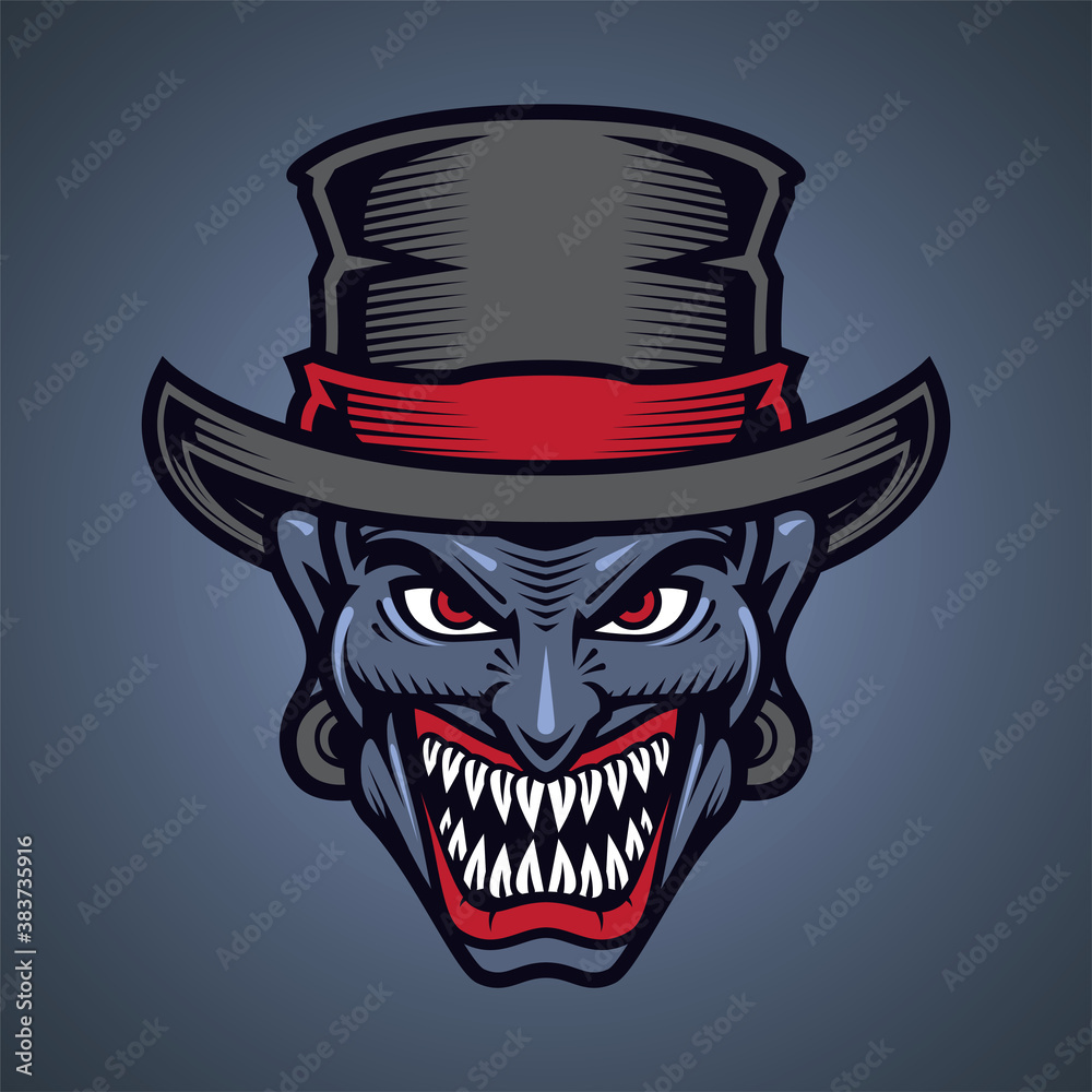 Clown head mascot logo design Clown head mascot logo design