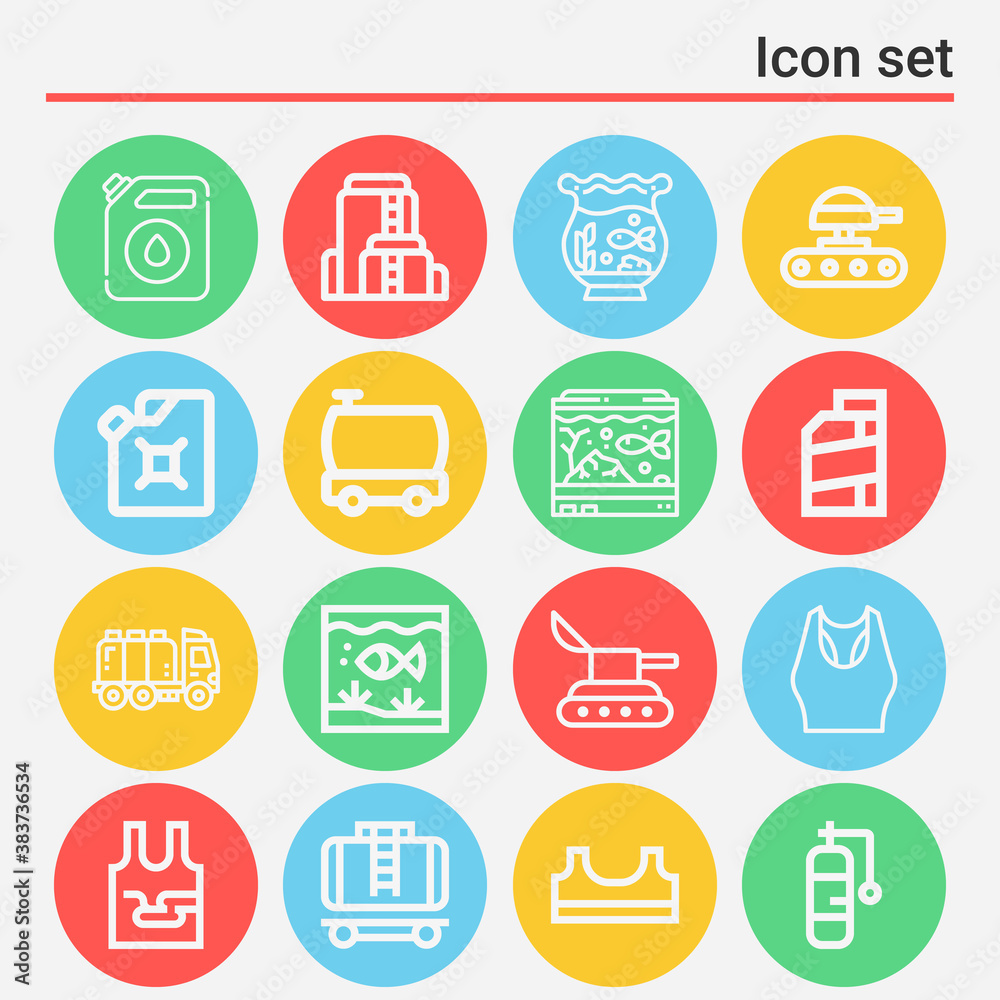16 pack of storage tank lineal web icons set 16 pack of storage tank lineal web icons set