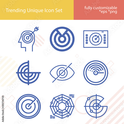 Simple set of aiming related lineal icons.