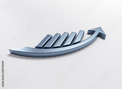 Business graph statistics growth sales 3D image logo icon growing increasing earns