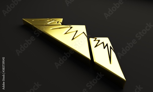 Logo gold mountains icon 3D image