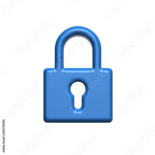 Lock icon sign concept 3D image render graphic design on white background