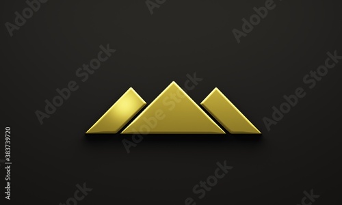 Logo gold mountains icon 3D image
