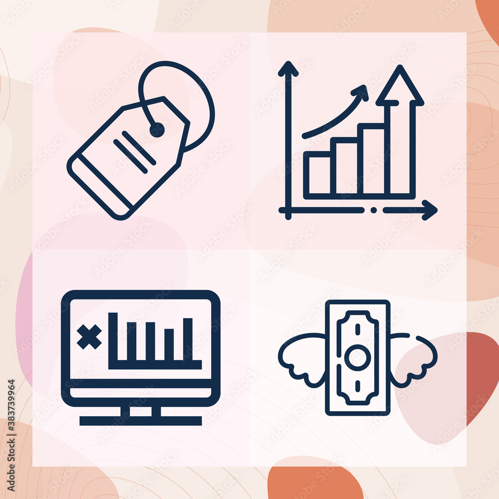 Simple set of records related lineal icons