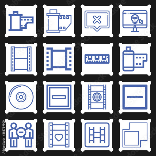 16 pack of harmful  lineal web icons set