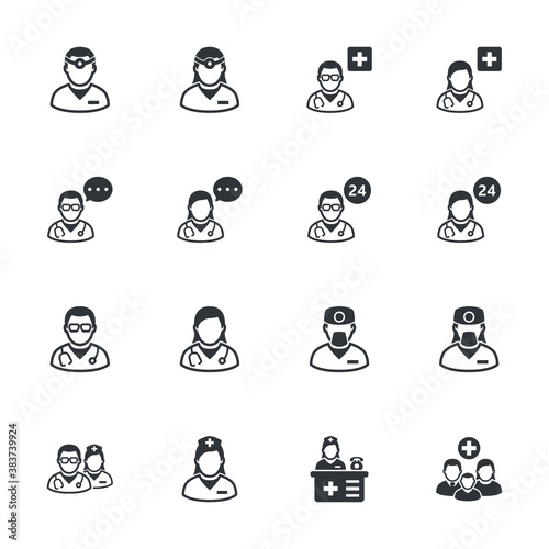 Medical personnel icons