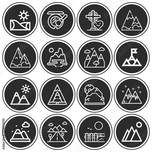 16 pack of clouds  lineal web icons set