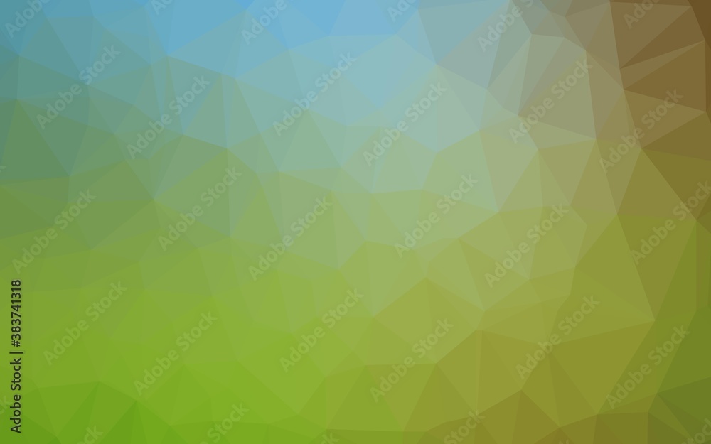 Obraz premium Light Blue, Green vector polygon abstract backdrop.