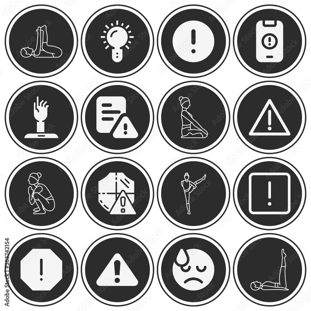 16 pack of threat  filled web icons set
