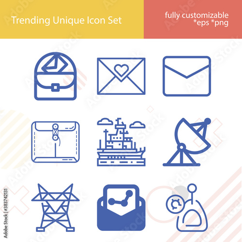 Simple set of modulation related lineal icons.