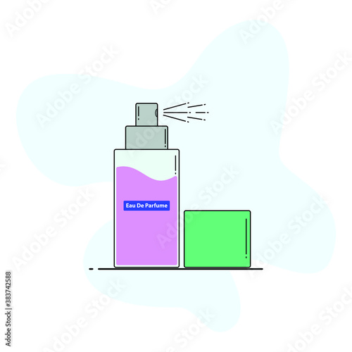 Vector illustration of a spray bottle of perfume