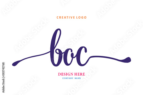 pharmacy logo composition of the letter BOC is simple, easy to understand and authoritative