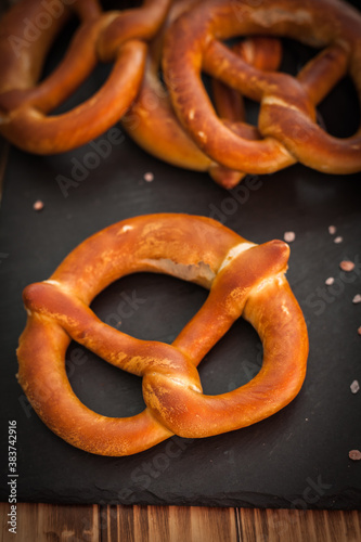 Warm and crispy fresh pretzels
