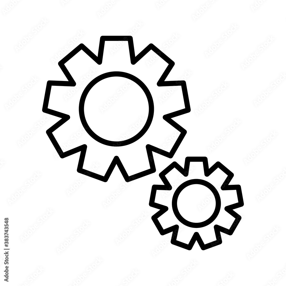 Process icon on white background. Process symbol in black for your web site design