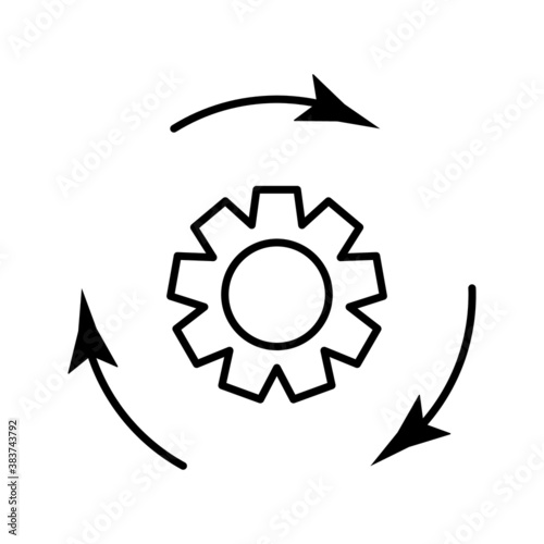Process icon on white background. Process symbol in black for your web site design