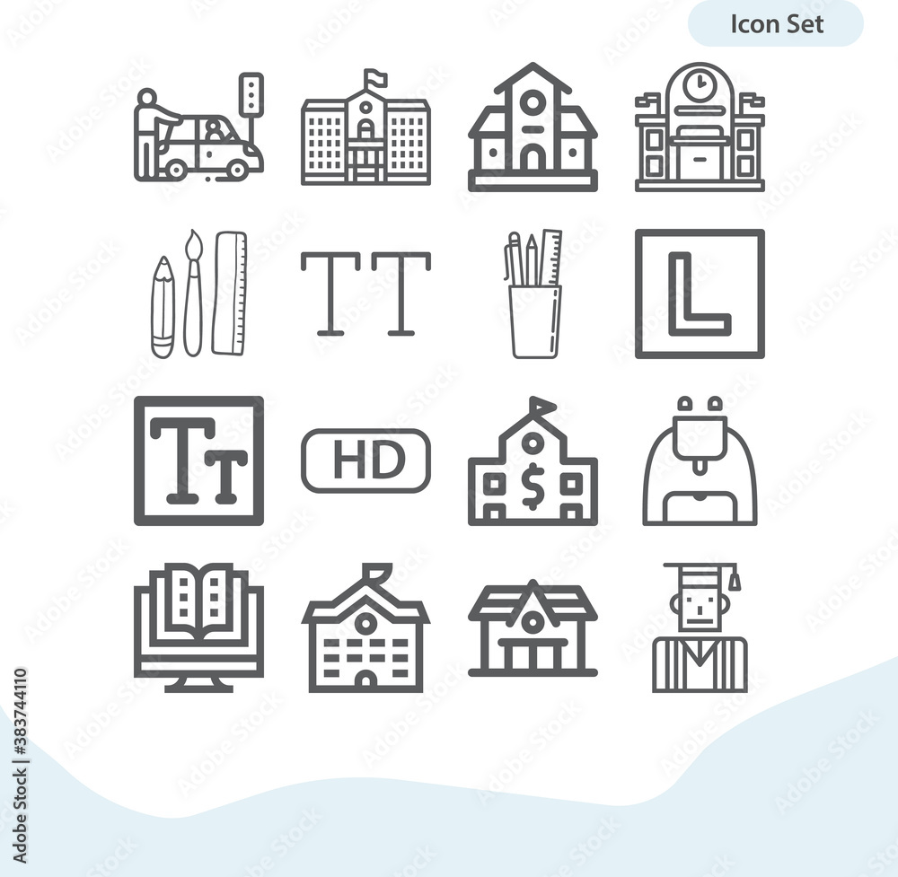 Simple set of secondary related lineal icons.