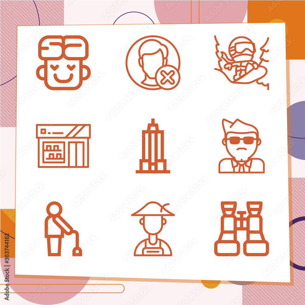 Simple set of 9 icons related to hispanic Simple set of 9 icons related to hispanic