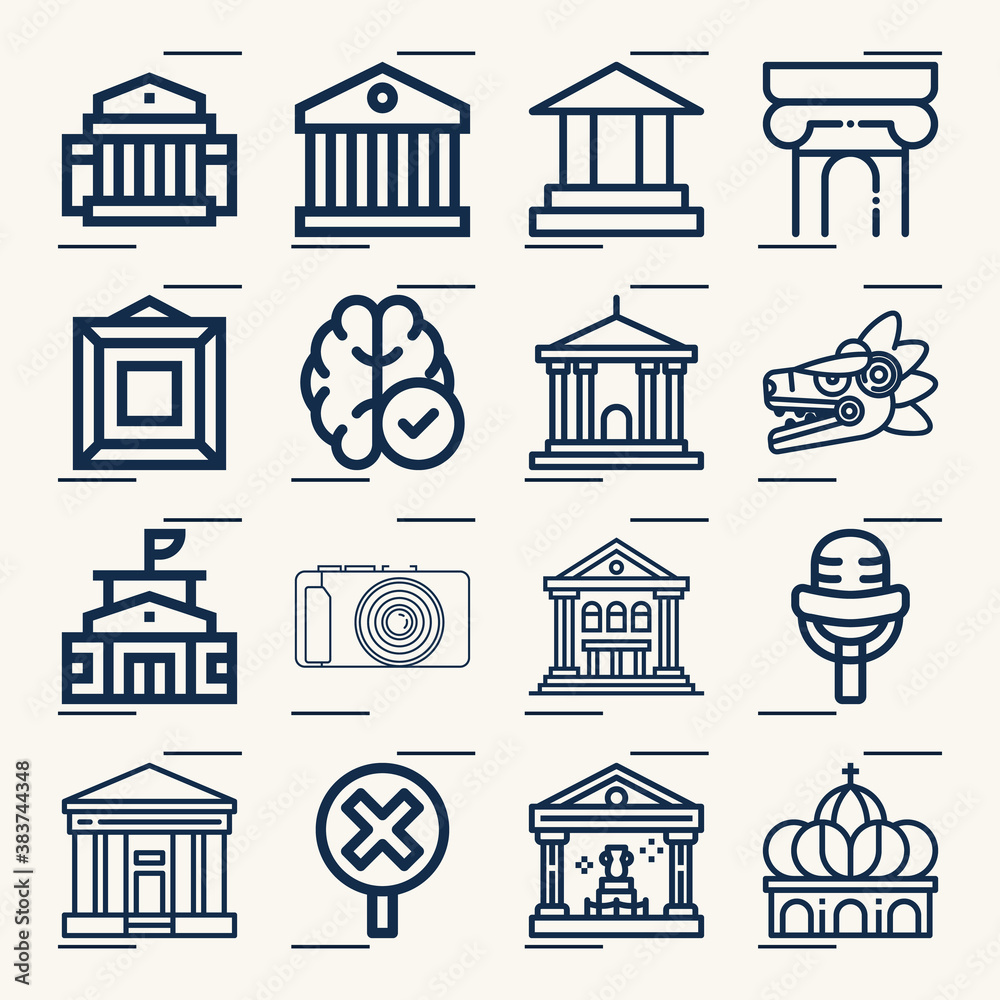 Simple set of historical related lineal icons.