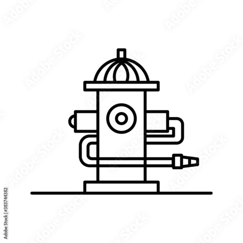 Fire hydrant icon. Black, minimalist icon isolated on white background. Fire hydrant simple silhouette. Web site page and mobile app design vector element