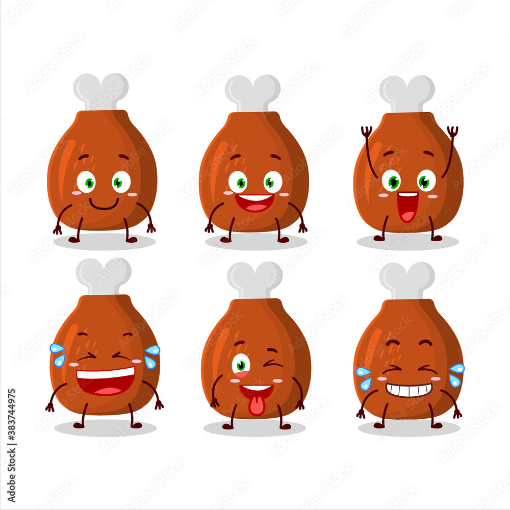 Cartoon character of turkey thighs with smile expression
